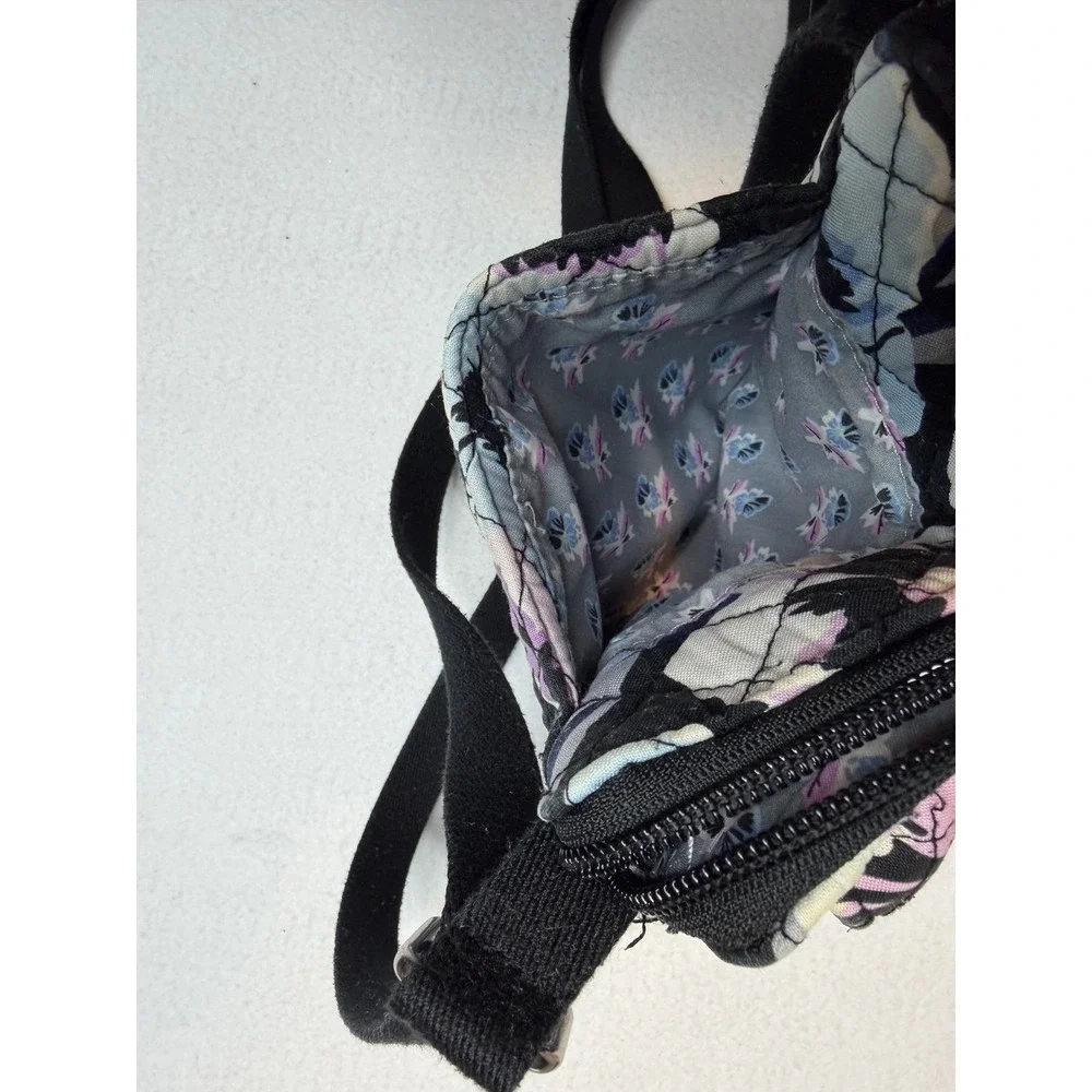 Vera Bradley Quilted‎ Cotton Floral Crossbody Bag Blue Purple Black Travel Purse